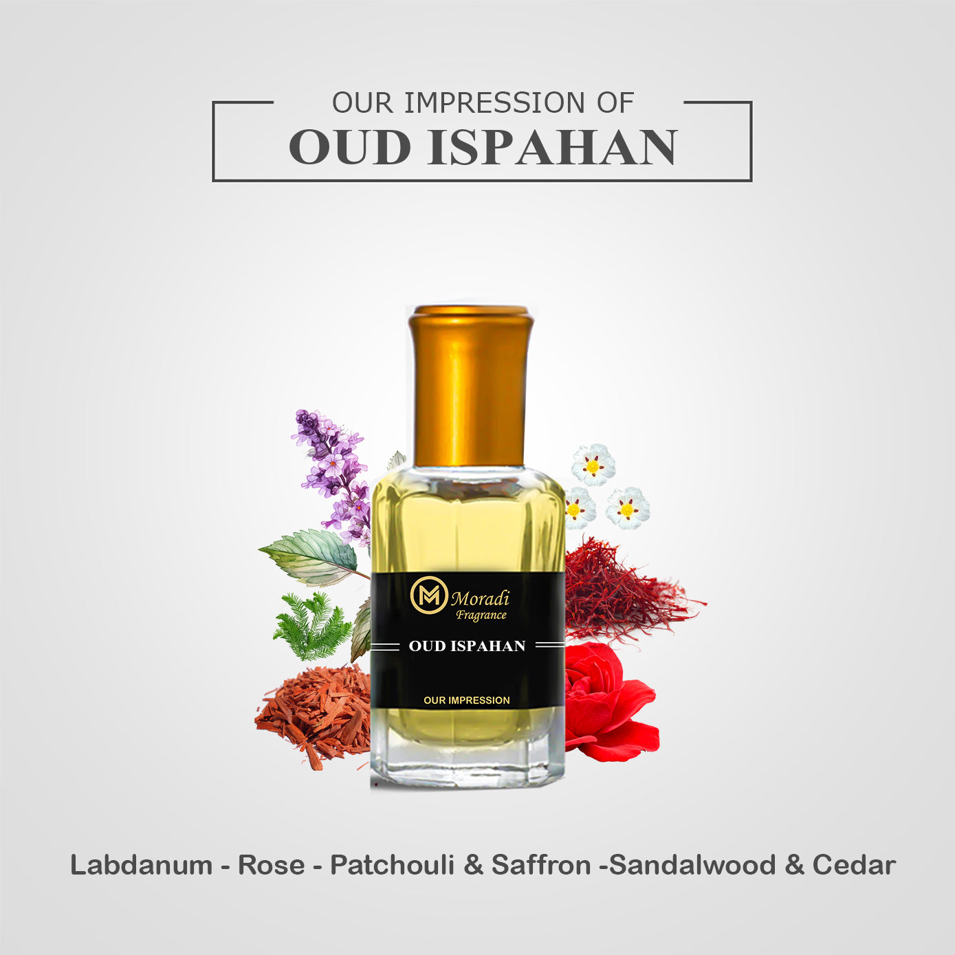 Moradi Oud Ispahan Impression Attar for Men Long Lasting Perfume Fragr