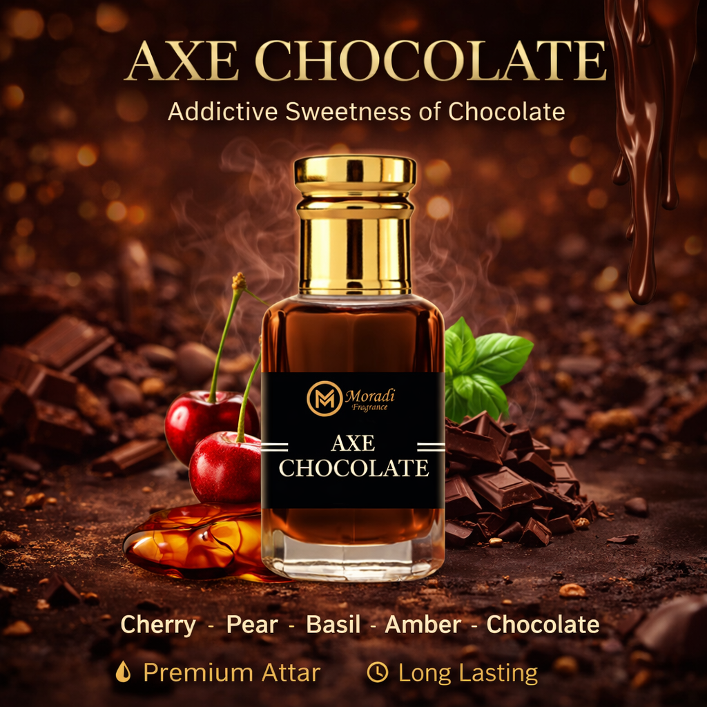 Moradi attar sweet warm chocolate perfume oil bottle