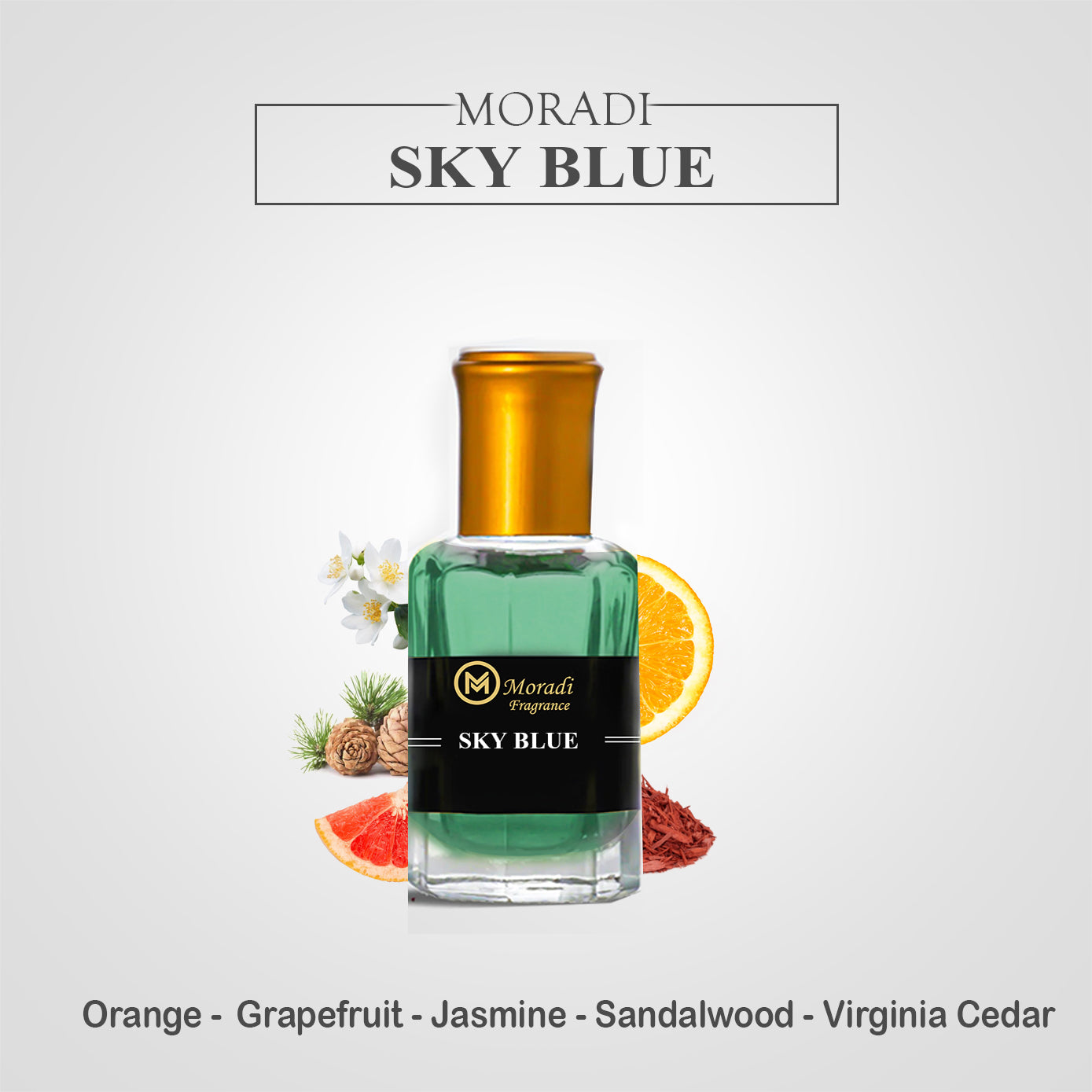 Moradi Sky Blue Attar for Men & Women Long Lasting Perfume Fragrance O